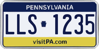 PA license plate LLS1235