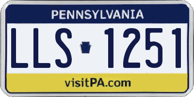 PA license plate LLS1251
