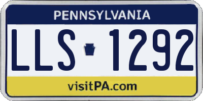 PA license plate LLS1292