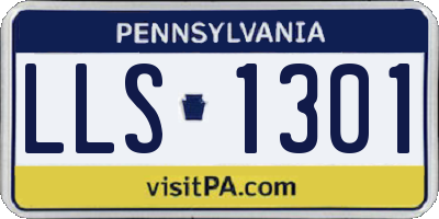 PA license plate LLS1301