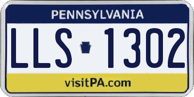 PA license plate LLS1302