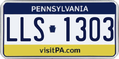PA license plate LLS1303
