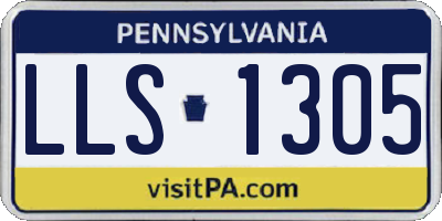 PA license plate LLS1305
