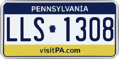 PA license plate LLS1308
