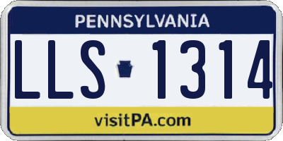 PA license plate LLS1314