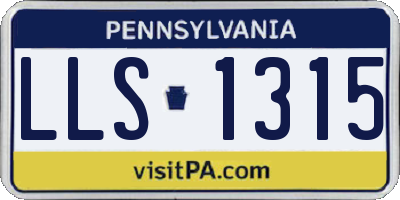 PA license plate LLS1315