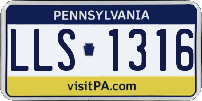 PA license plate LLS1316