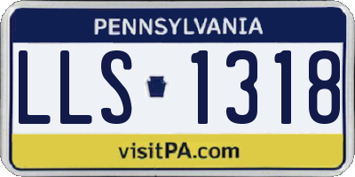 PA license plate LLS1318