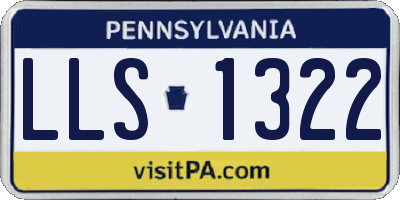 PA license plate LLS1322