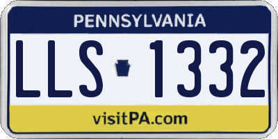 PA license plate LLS1332