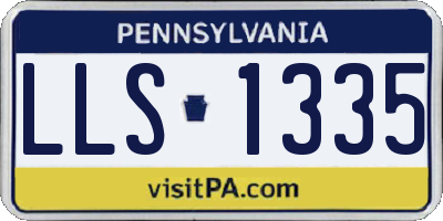 PA license plate LLS1335