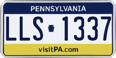 PA license plate LLS1337