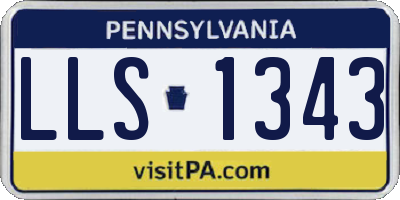 PA license plate LLS1343