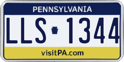 PA license plate LLS1344