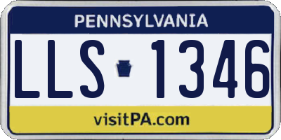 PA license plate LLS1346