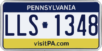 PA license plate LLS1348