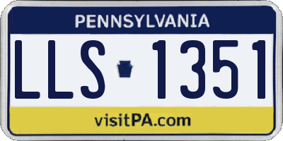 PA license plate LLS1351