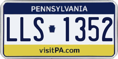 PA license plate LLS1352
