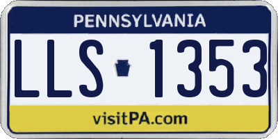 PA license plate LLS1353