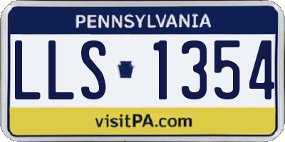 PA license plate LLS1354