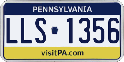 PA license plate LLS1356