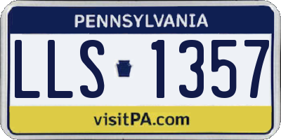 PA license plate LLS1357