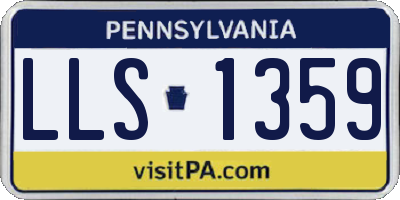 PA license plate LLS1359