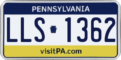 PA license plate LLS1362