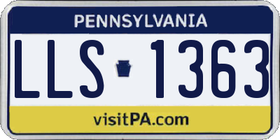 PA license plate LLS1363