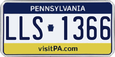 PA license plate LLS1366