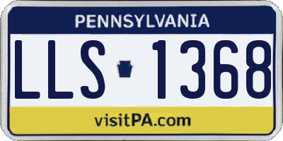 PA license plate LLS1368