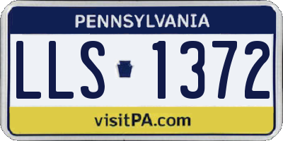PA license plate LLS1372