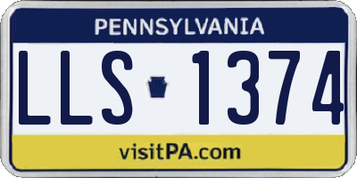 PA license plate LLS1374