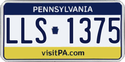 PA license plate LLS1375