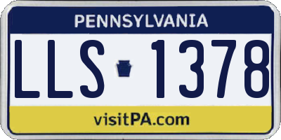 PA license plate LLS1378