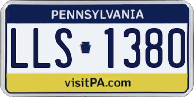 PA license plate LLS1380