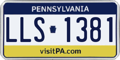 PA license plate LLS1381
