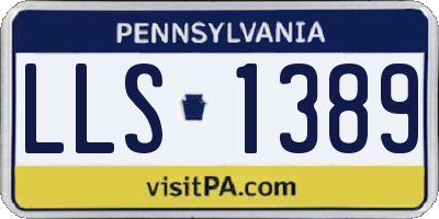 PA license plate LLS1389