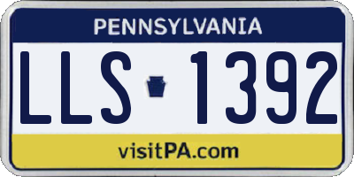 PA license plate LLS1392