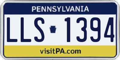 PA license plate LLS1394