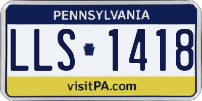 PA license plate LLS1418