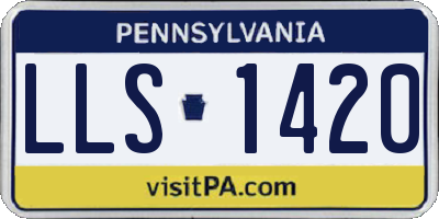 PA license plate LLS1420