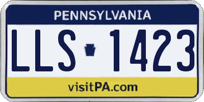 PA license plate LLS1423