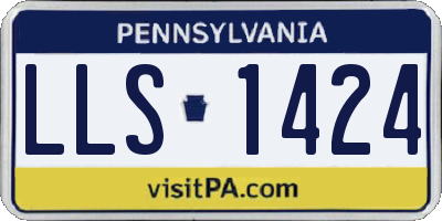 PA license plate LLS1424