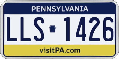 PA license plate LLS1426