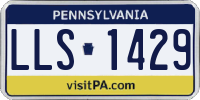 PA license plate LLS1429