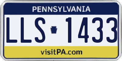 PA license plate LLS1433