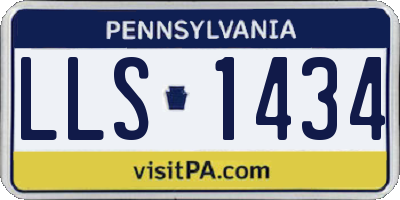 PA license plate LLS1434