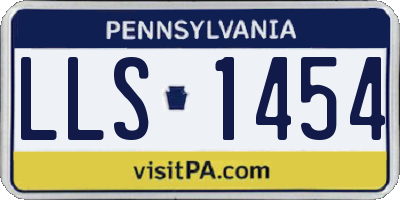 PA license plate LLS1454
