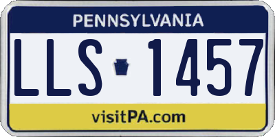 PA license plate LLS1457